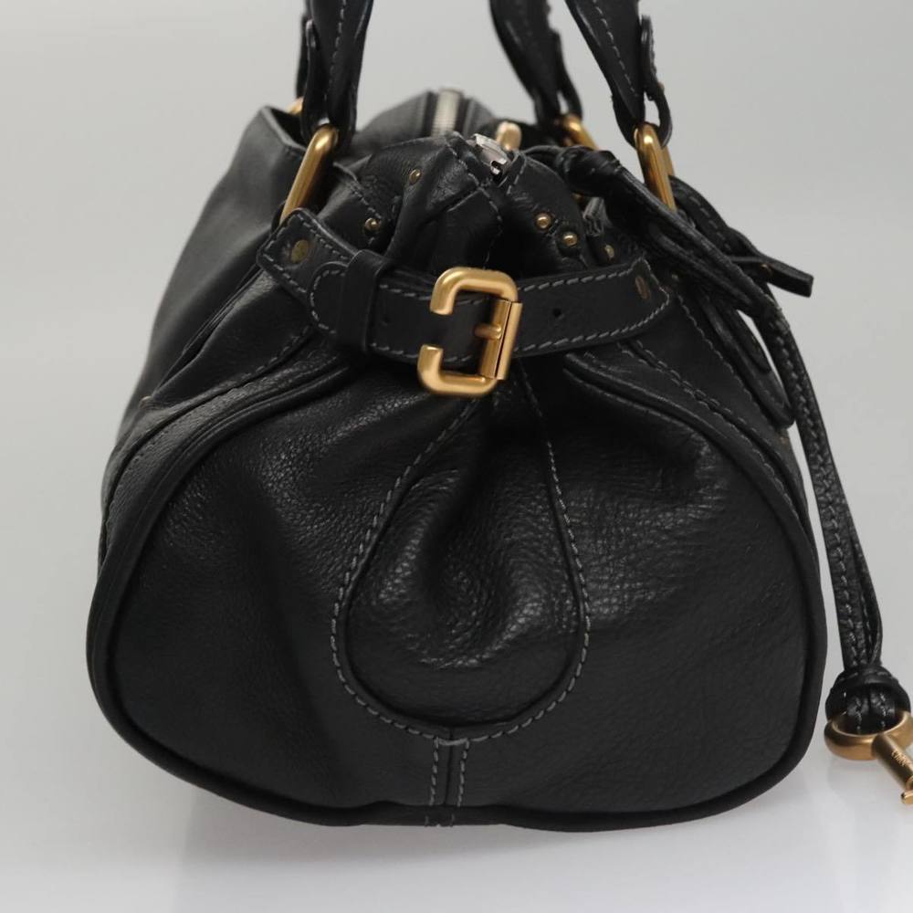 Chloe Paddington Hand Bag Leather Black Silver Auth bs21100 - Picture 4 of 16